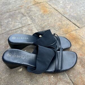 George Women's Navy Slide Sandals